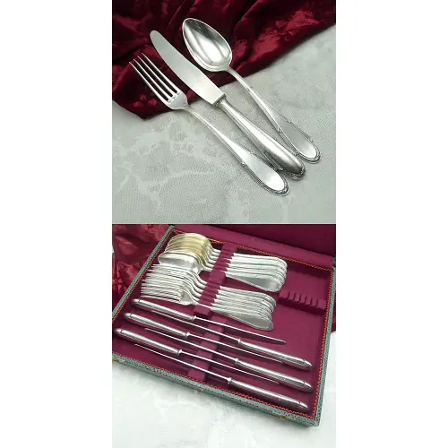 WMF 200 Kreuzband Tafelbesteck 6 Personen 90 versilbert WMF 200 Kreuzband Tafelbesteck 6 Personen 90 versilbert