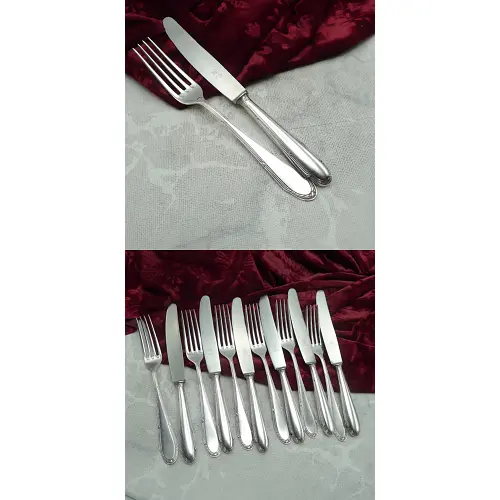 WMF 200 Kreuzband Dessertbesteck 6 Personen 90 versilbert WMF 200 Kreuzband Dessertbesteck 6 Personen 90 versilbert