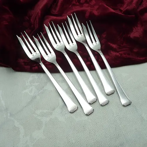OKA 131 Art Deco 6 Kuchengabeln groß 90 versilbert