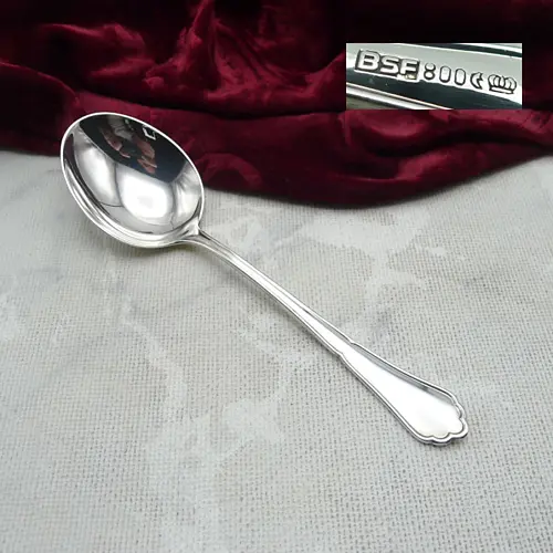 BSF englisch Chippendale Sahnelöffel 800 Silber