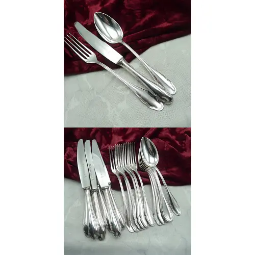 Wellner 357 Beatrice Tafelbesteck 6 Personen 90 versilbert Wellner 357 Beatrice Tafelbesteck 6 Personen 90 versilbert