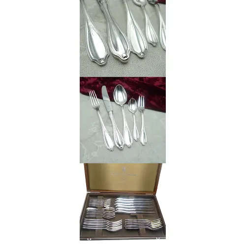 WMF Englische Rose Tafelbesteck 6 Personen 30 tlg 90 versilbert WMF Englische Rose Tafelbesteck 6 Personen 30 tlg 90 versilbert