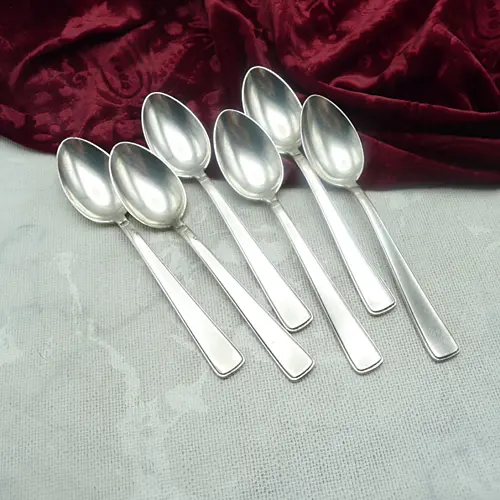 OKA 133 Art Deco 6 Kaffeelöffel 90 versilbert OKA 133 Art Deco 6 Kaffeelöffel 90 versilbert