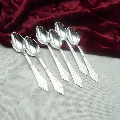 WMF 900 Fächer 6 Mokkalöffel 10,8cm 90 versilbert