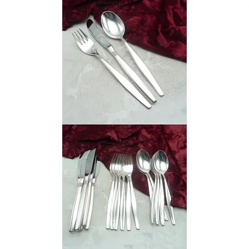 BSF 111 Dänisch Perl Tafelbesteck 6 Personen 90 versilbert BSF 111 Dänisch Perl Tafelbesteck 6 Personen 90 versilbert