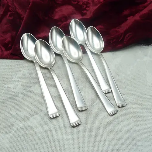 OKA 131 Art Deco 6 Teelöffel 13,4cm 90 versilbert
