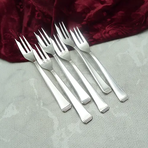 OKA 131 Art Deco 6 Kuchengabeln klein 90 versilbert