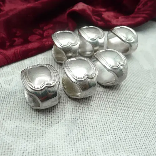 6 Serviettenringe Augsburger Faden versilbert