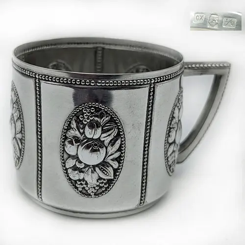 WMF Jugendstil Teeglashalter versilbert WMF Jugendstil Teeglashalter versilbert