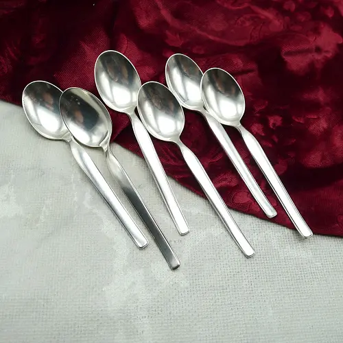 BSF 106 Bettina 6 Mokkalöffel 10,2cm 90 versilbert BSF 106 Bettina 6 Mokkalöffel 10,2cm 90 versilbert