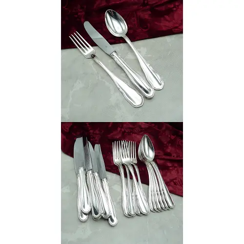 WMF sächs. Hofmuster Tafelbesteck 6 Personen 90 versilbert WMF sächs. Hofmuster Tafelbesteck 6 Personen 90 versilbert