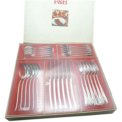 Robbe & Berking Königskordel Tafelbesteck 6 Personen 30tlg 90 versilbert OVP Robbe & Berking Königskordel Tafelbesteck 6 Personen 30tlg 90 versilbert OVP