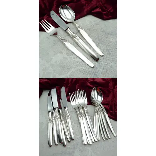 Seibel Kleeblatt Rose Tafelbesteck 6 Personen 100 versilbert