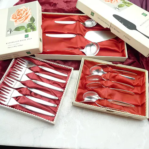 Seibel Kleeblatt Rose Kaffeebesteck 6 Personen 100 versilbert Seibel Kleeblatt Rose Kaffeebesteck 6 Personen 100 versilbert