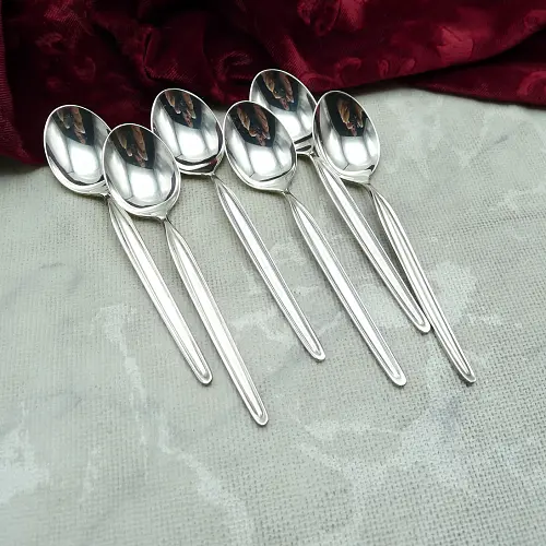 WMF Zürich 6 Mokkalöffel 10,9cm 90 versilbert WMF Zürich 6 Mokkalöffel 10,9cm 90 versilbert