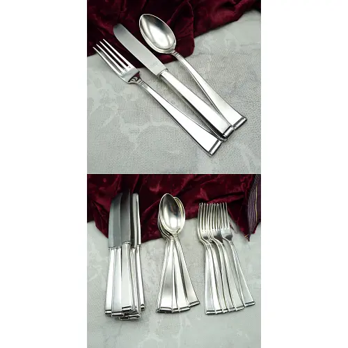 Auerhahn 222 Art Deco Menübesteck 6 Personen 90 versilbert
