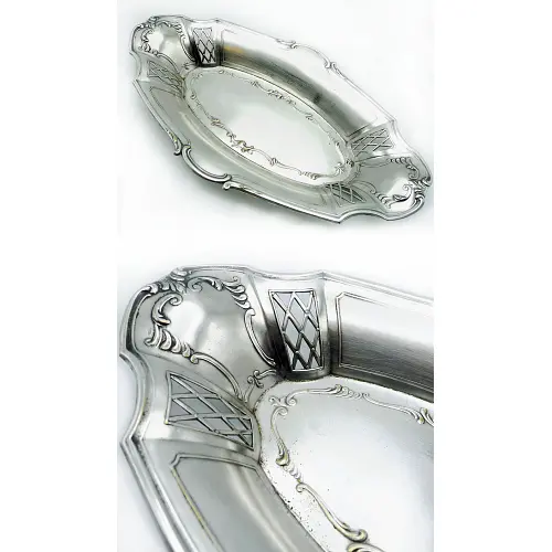 Jugendstil-Schale, versilbert, durchbrochenes Dekor Jugendstil-Schale, versilbert, durchbrochenes Dekor