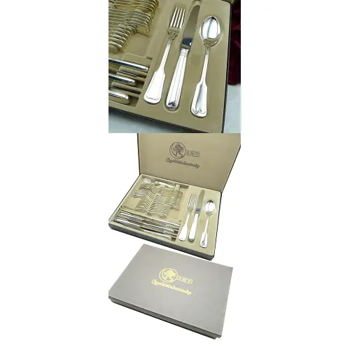 BMF Augsburger Faden Tafelbesteck 6 Personen 100 versilbert BMF Augsburger Faden Tafelbesteck 6 Personen 100 versilbert