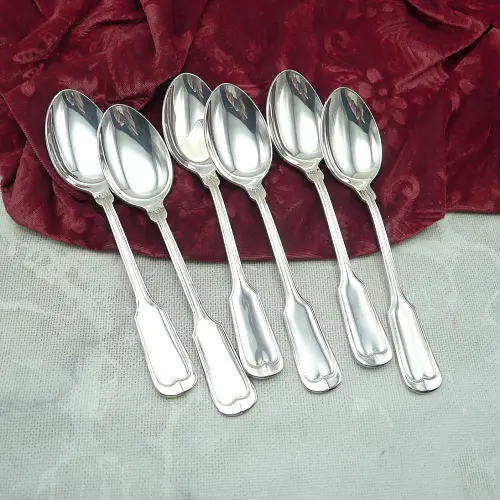 BMF Augsburger Faden 6 Dessertlöffel 17,6cm 100 versilbert BMF Augsburger Faden 6 Dessertlöffel 17,6cm 100 versilbert