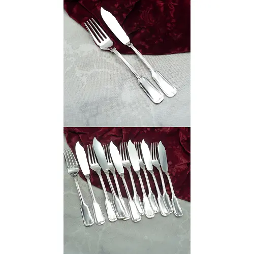 BMF Augsburger Faden Fischbesteck 6 Personen 100 versilbert BMF Augsburger Faden Fischbesteck 6 Personen 100 versilbert