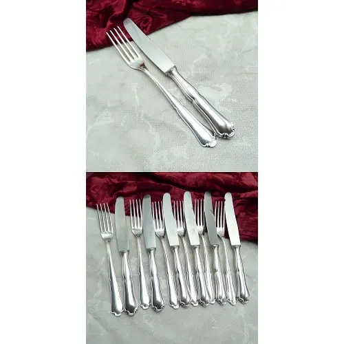Bruckmann 700 Solitude Dessertbesteck 6 Personen 90 versilbert Bruckmann 700 Solitude Dessertbesteck 6 Personen 90 versilbert