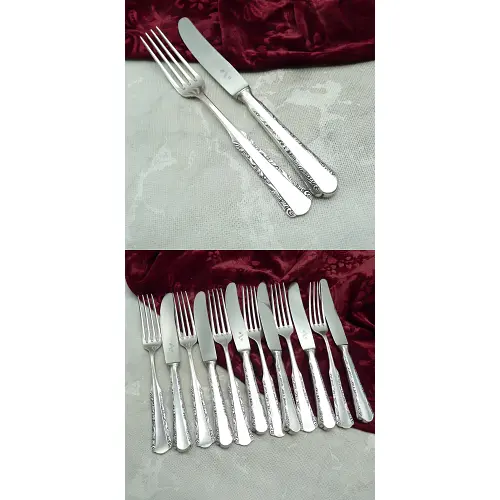 WMF 2000 Art Deco Dessertbesteck 6 Personen 90 versilbert WMF 2000 Art Deco Dessertbesteck 6 Personen 90 versilbert