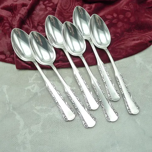WMF 2000 Art Deco 6 Dessertlöffel 18,5cm 90 versilbert
