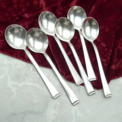 WMF 2500 Art Deco 6 Tassenlöffel 16,7cm 90 versilbert
