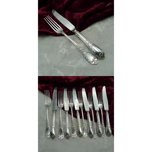 Wellner (CBS) 61 Pluto Rokoko Dessertbesteck 6 Personen 90 versilbert Wellner (CBS) 61 Pluto Rokoko Dessertbesteck 6 Personen 90 versilbert