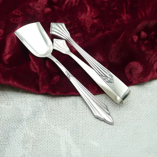 WMF 900 Fächer Zuckerlöffel & Zuckerzange 90 versilbert