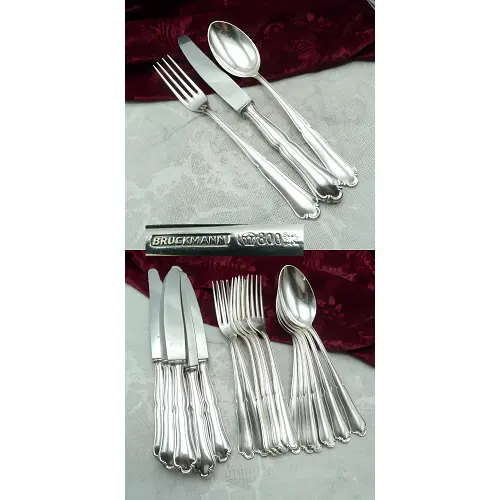 Bruckmann 700 Solitude Tafelbesteck 6 Personen 800er Silber