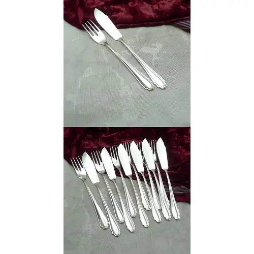 Bruckmann 690 Lieselotte Fischbesteck 6 Personen 90 versilbert