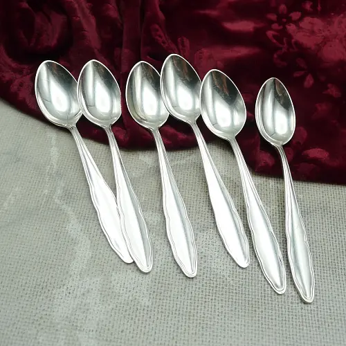 WMF 1500 Chippendale 6 Mokkalöffel 10,7cm 90 versilbert