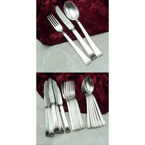 WMF 2500 Art Deco Tafelbesteck 6 Personen 90 versilbert WMF 2500 Art Deco Tafelbesteck 6 Personen 90 versilbert