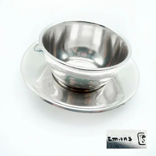 Saliere oder Dipschälchen mit Untersatz versilbert