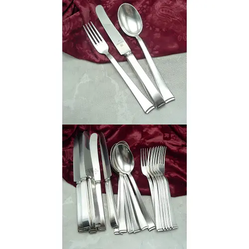 WMF 2500 Art Deco Tafelbesteck 6 Personen 90 versilbert WMF 2500 Art Deco Tafelbesteck 6 Personen 90 versilbert
