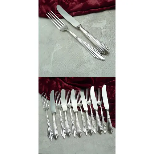 WMF 900 Fächer Dessertbesteck 6 Personen 90 versilbert