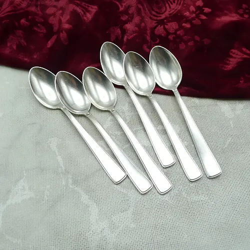 OKA 133 Art Deco 6 Teelöffel 13,3cm 90 versilbert