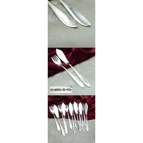 Gero Art Deco Fischbesteck 6 Personen 90 versilbert