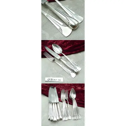 WMF 34 Würfel Jugendstil Tafelbesteck 6 Personen versilbert