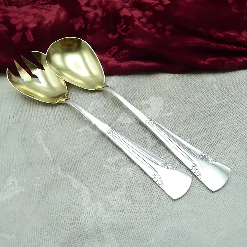 WMF 34 Würfel Jugendstil Salatbesteck versilbert