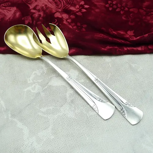 WMF 34 Würfel Jugendstil Salatbesteck versilbert