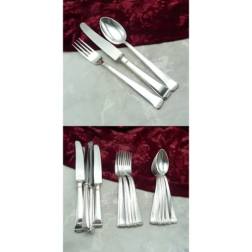 OKA 131 Art Deco Tafelbesteck 6 Personen 90 versilbert