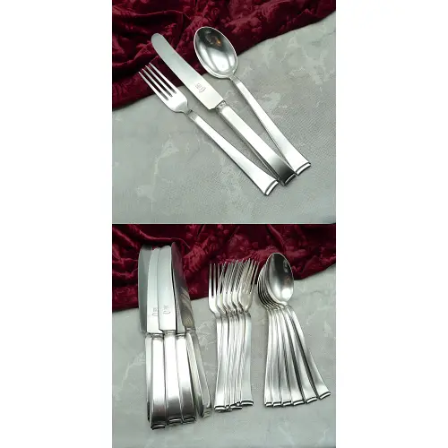 WMF 2500 Art Deco Tafelbesteck 6 Personen 90 versilbert
