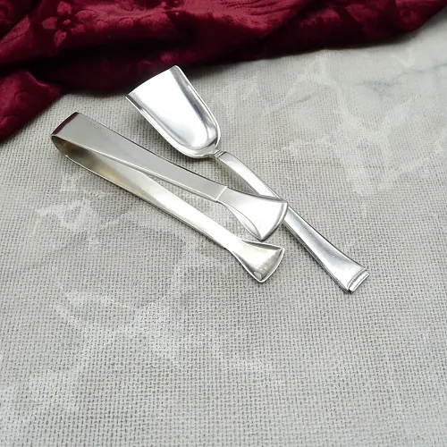 WMF 2500 Art Deco Zuckerlöffel & Zuckerzange 90 versilbert