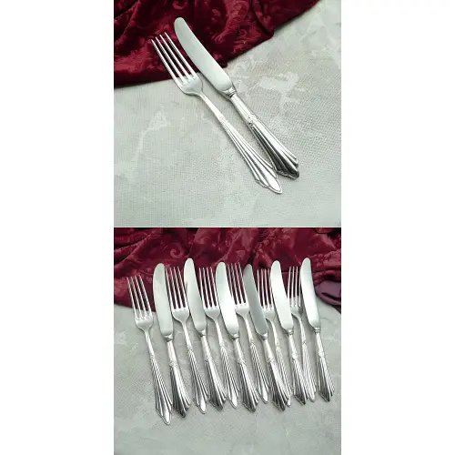 WMF 900 Fächer Dessertbesteck 6 Personen 90 versilbert