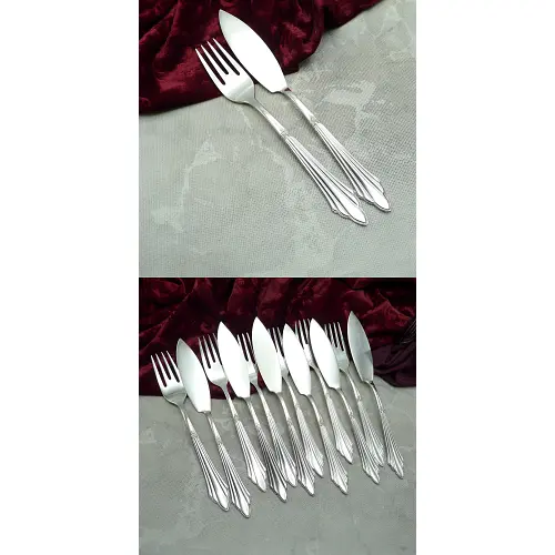 WMF 900 Fächer Fischbesteck 6 Personen 90 versilbert