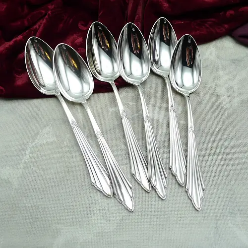 WMF 900 Fächer 6 Dessertlöffel 18,4cm 90 versilbert