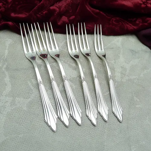 WMF 900 Fächer 6 Obstgabeln 14,6cm versilbert