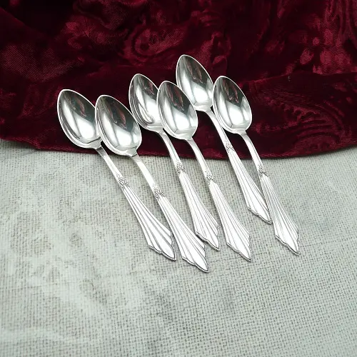 WMF 900 Fächer 6 Mokkalöffel 10,8cm 90 versilbert